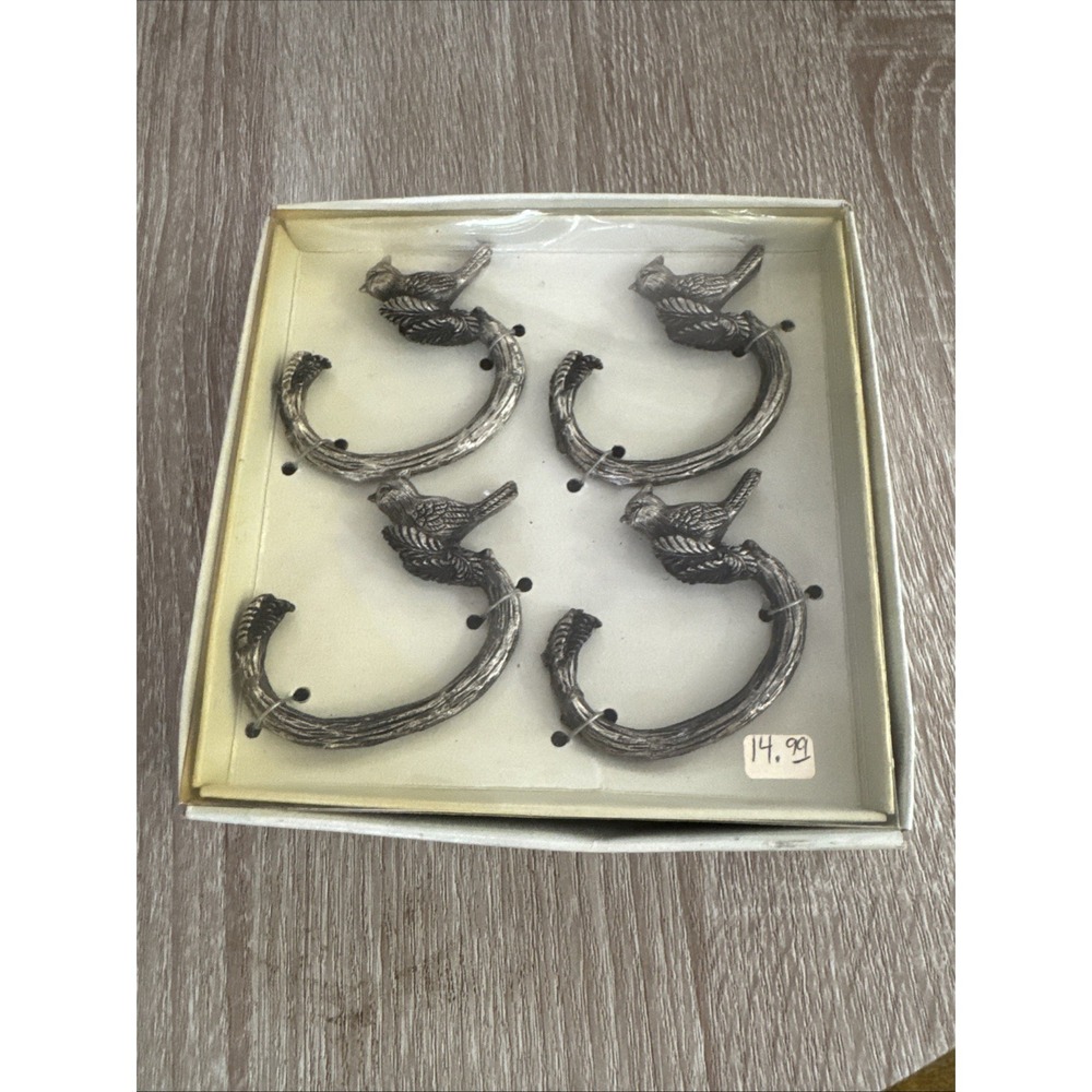 Set Of Four Vintage Russ Metal Cardinal Napkin Holders NIB